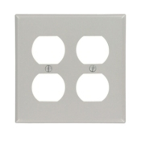 LEVITON Wallplates Gy Wp 2G 2Dup Std Size 87016